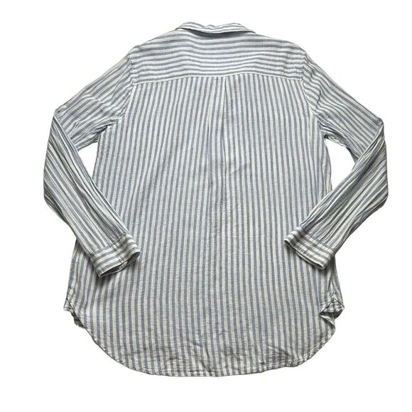 Beach Lunch Lounge Collection Size Large Tunic Long Sleeve Blue&White Striped - Picture 2 of 5